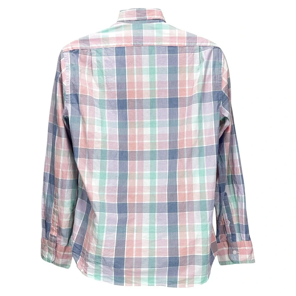 J.Crew Men's Medium Slim Untucked Multicolor Plaid Flex Wash L/S Button-Up Shirt